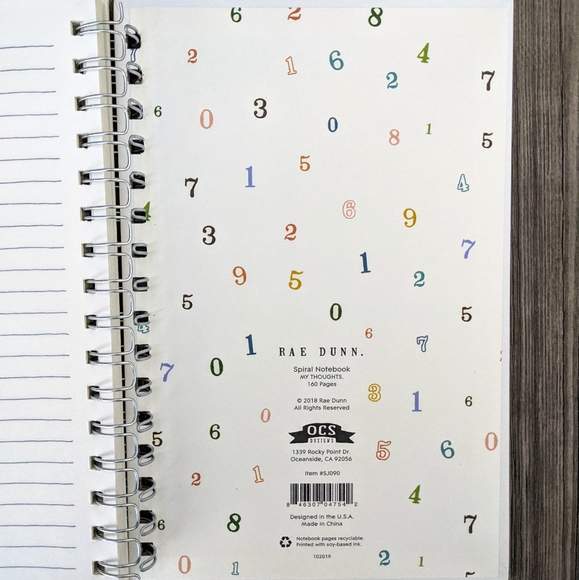 Rae Dunn MY THOUGHTS Spiral Notebook & 3 Pens Set - Picture 5 of 6